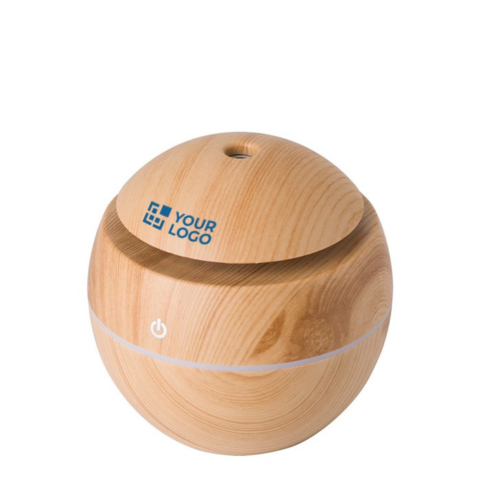 Humidificador de ABS con aspecto de madera y luces LED de colores color marrón vista de impresión Humidificador de ABS con aspecto de madera y luces LED de colores color marrón vista de impresión