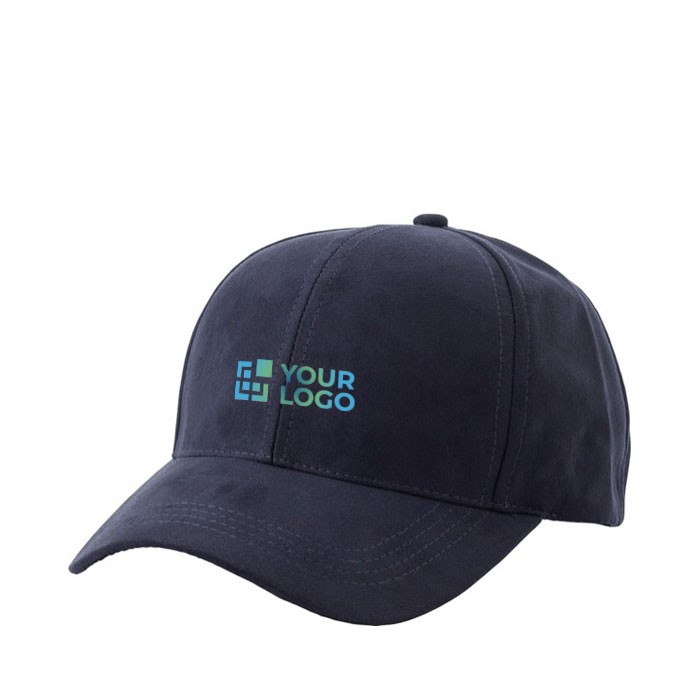 Gorra de 6 paneles poliéster con cierre de hebilla metálica 110 g/m2 color azul vista de impresión Gorra de 6 paneles poliéster con cierre de hebilla metálica 110 g/m2 color azul vista de impresión