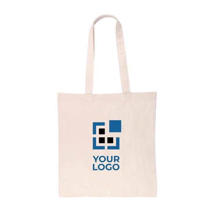 Bolsa de la compra de algodón natural Oeko-Tex® 180 g/m2 color caqui vista de impresión Bolsa de la compra de algodón natural Oeko-Tex® 180 g/m2 color caqui vista de impresión