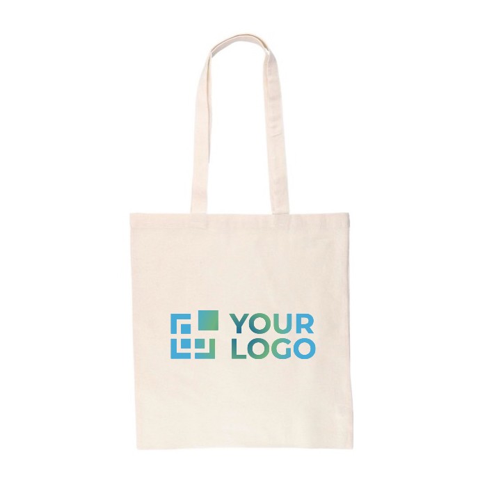 Bolsa de la compra de algodón natural Oeko-Tex® 140 g/m2 color caqui vista de impresión Bolsa de la compra de algodón natural Oeko-Tex® 140 g/m2 color caqui vista de impresión