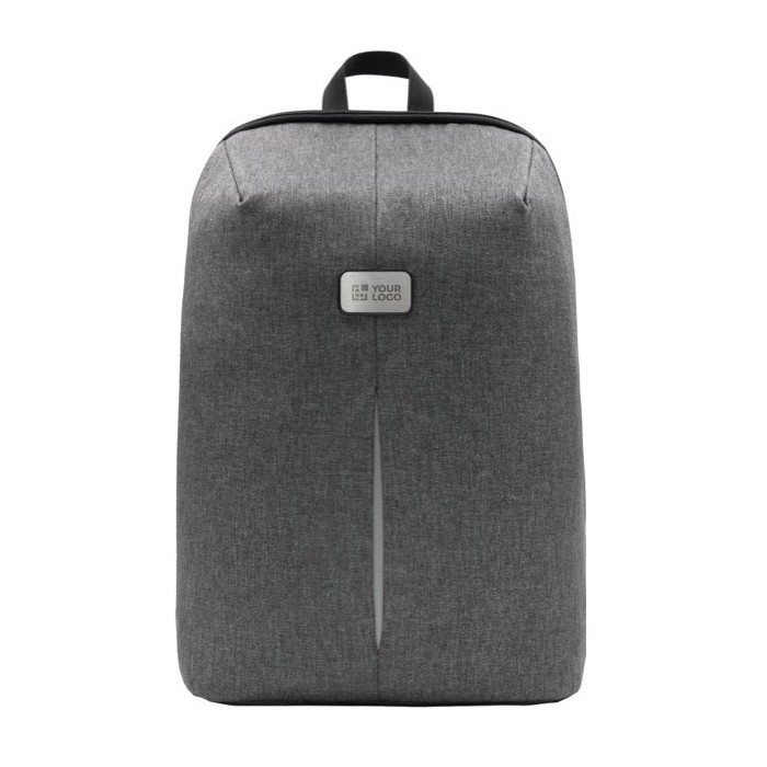 Mochila para portátil de poliéster reciclado BrandCharger 16'' color gris vista de impresión Mochila para portátil de poliéster reciclado BrandCharger 16'' color gris vista de impresión