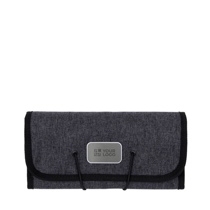 Organizador viajero para dispositivos tecnológicos BrandCharger color gris vista de impresión Organizador viajero para dispositivos tecnológicos BrandCharger color gris vista de impresión