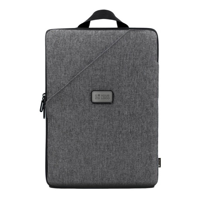 Maletín para portátil de poliéster con 3 formas de uso 15.4'' color gris vista de impresión