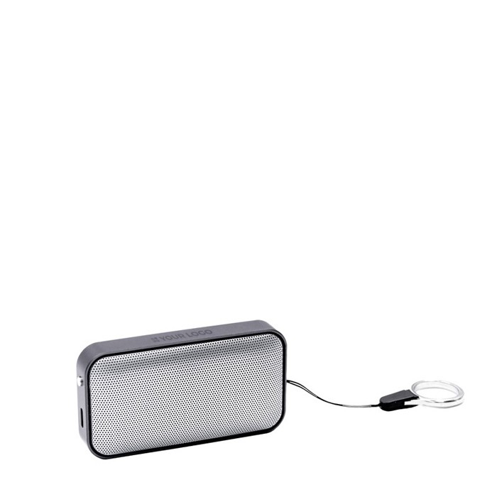 Altavoz inalámbrico ultradelgado de aluminio y gamuza BrandCharger 2W color gris vista de impresión Altavoz inalámbrico ultradelgado de aluminio y gamuza BrandCharger 2W color gris vista de impresión