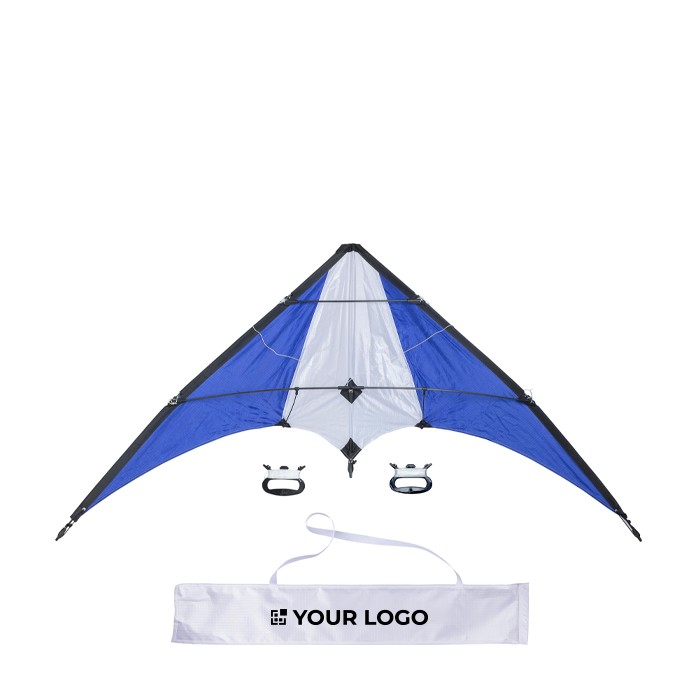 Cometa de poliéster de 160cm de ancho con dos asas de plástico color azul ultramarino vista de impresión Cometa de poliéster de 160cm de ancho con dos asas de plástico color azul ultramarino vista de impresión