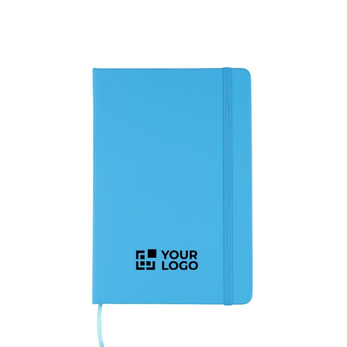 Libreta de tapa dura RPET con todo a juego hojas a rayas A5 color azul claro vista de impresión Libreta de tapa dura RPET con todo a juego hojas a rayas A5 color azul claro vista de impresión