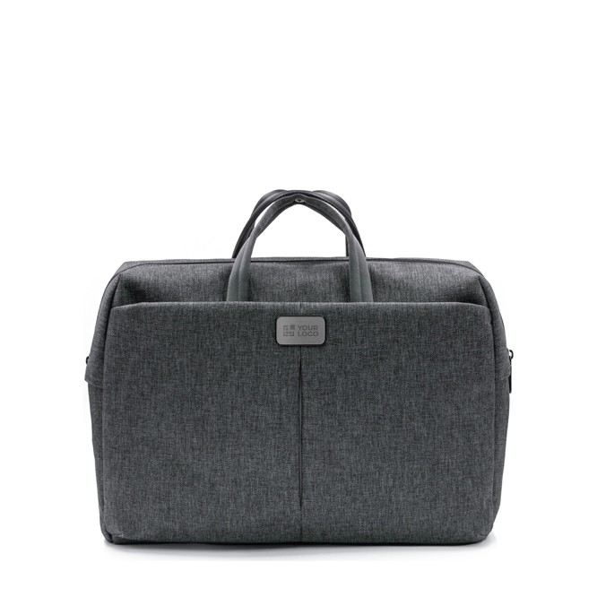 Maletín para portátil con bolsillos laterales BrandCharger 16'' color gris vista de impresión Maletín para portátil con bolsillos laterales BrandCharger 16'' color gris vista de impresión