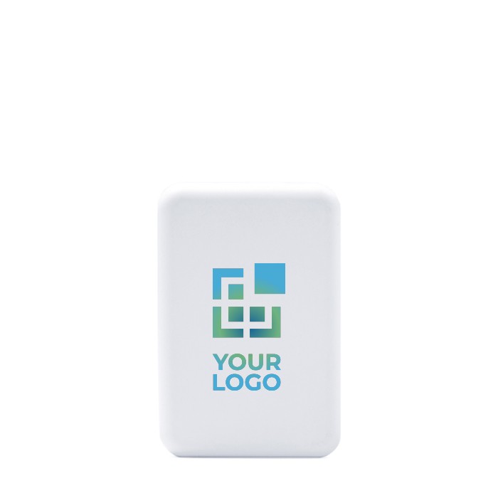 Powerbank magnético de carga rápida BrandCharger 5.000 mAh color blanco vista de impresión Powerbank magnético de carga rápida BrandCharger 5.000 mAh color blanco vista de impresión