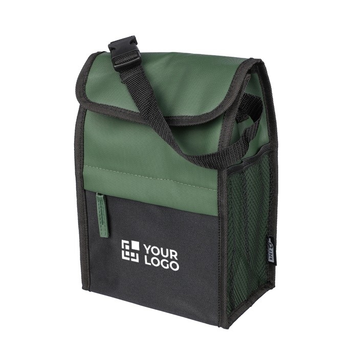 Bolsa nevera de poliéster y PU repelente al agua con 3 compartimientos color verde vista de impresión Bolsa nevera de poliéster y PU repelente al agua con 3 compartimientos color verde vista de impresión