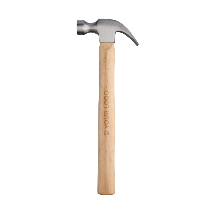 Martillo con cuerpo hecho de madera de haya y cabeza de acero color marrón vista de impresión Martillo con cuerpo hecho de madera de haya y cabeza de acero color marrón vista de impresión