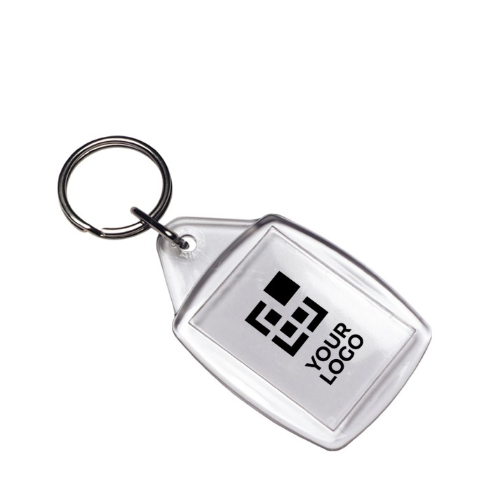 Llavero transparente para personalizar con papel en el interior color transparente vista de impresión Llavero transparente para personalizar con papel en el interior color transparente vista de impresión