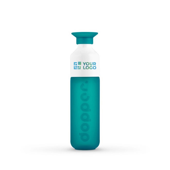 Botella reutilizable personalizada Dopper color turquesa vista principal Botella reutilizable personalizada Dopper color turquesa vista principal