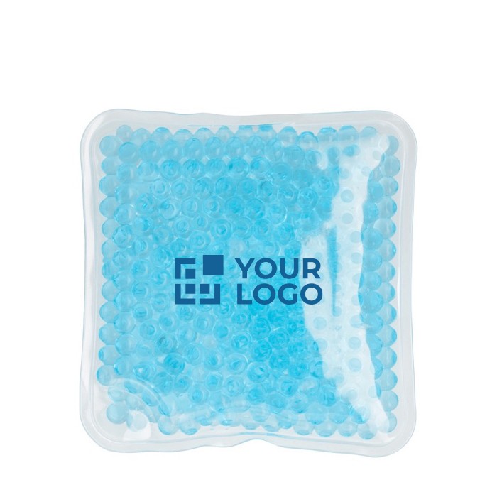 Parche cuadrado de perlas de agua para enfriar o calentar color azul claro vista de impresión Parche cuadrado de perlas de agua para enfriar o calentar color azul claro vista de impresión