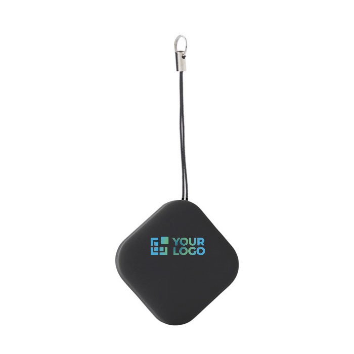 Llavero, localizador inalámbrico y tirador de selfies 3 en 1 color negro vista de impresión Llavero, localizador inalámbrico y tirador de selfies 3 en 1 color negro vista de impresión