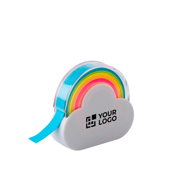 Dispensador en forma de nube de cinta para marcar de distintos colores color blanco vista de impresión Dispensador en forma de nube de cinta para marcar de distintos colores color blanco vista de impresión