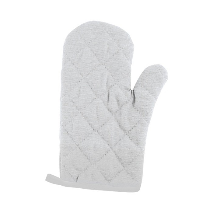 Manopla de algodón y poliéster color blanco