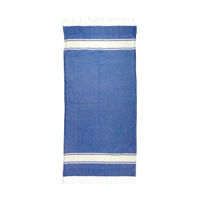 Toalla pareo con decoración de rizo color azul tercera vista Toalla pareo con decoración de rizo color azul tercera vista