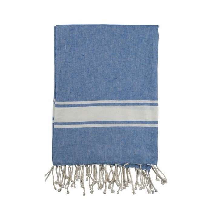 Toalla pareo con decoración de rizo color azul cuarta vista Toalla pareo con decoración de rizo color azul cuarta vista