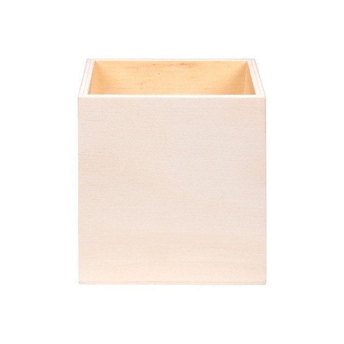 Portalápices personalizado de madera color natural quinta vista