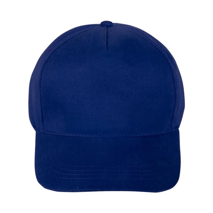 Clásica gorra de 100% algodón de 5 paneles y cierre de velcro color azul marino