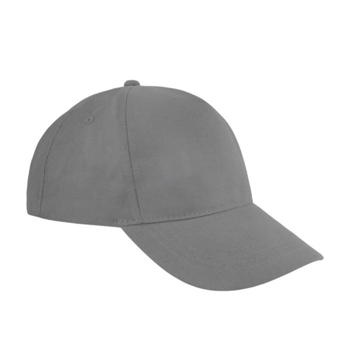 Clásica gorra de 100% algodón de 5 paneles y cierre de velcro color gris segunda vista
