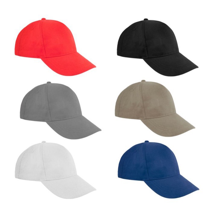 Clásica gorra de 100% algodón de 5 paneles y cierre de velcro