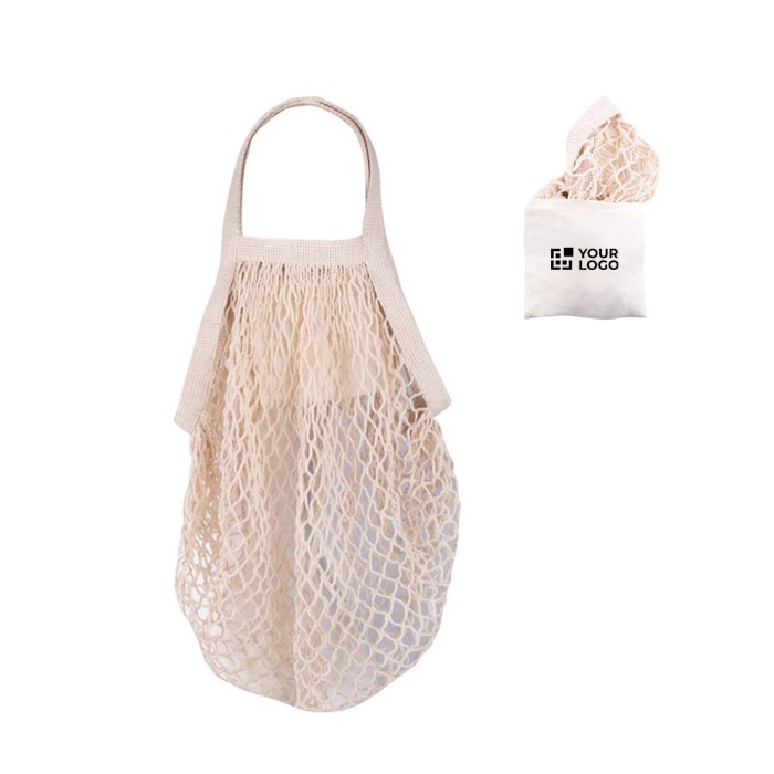 Bolsa de malla de algodón orgánico 100 g/m2 de malla Organic Cotton color beige vista principal