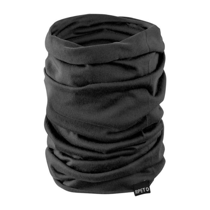 Braga de cuello hecha de poliéster RPET en colores neutros color negro primera vista