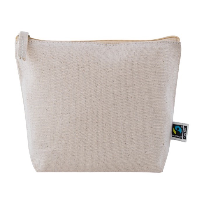 Neceser publicitario de tejido de comercio justo color natural primera vista Neceser publicitario de tejido de comercio justo color natural primera vista