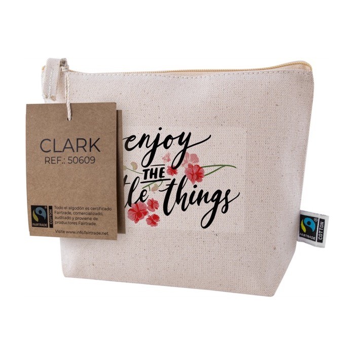 Neceser publicitario de tejido de comercio justo color natural segunda vista Neceser publicitario de tejido de comercio justo color natural segunda vista