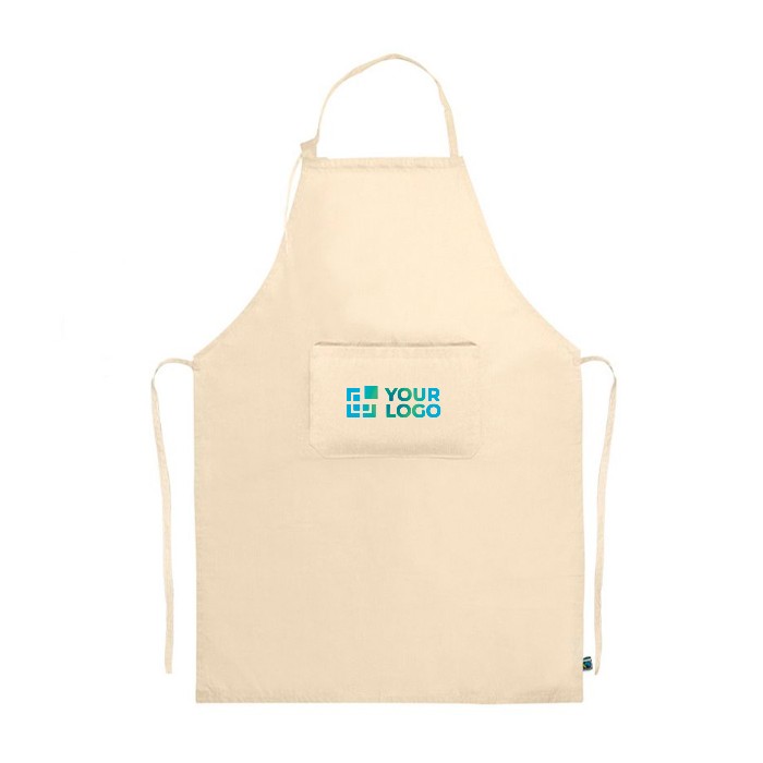 Delantal hecho de algodón Fairtrade con cierre ajustable 180 g/m2 color natural vista principal