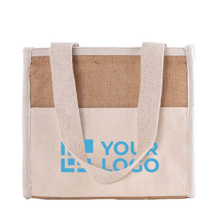 Bolsa nevera de yute y cierre de velcro vista principal Bolsa nevera de yute y cierre de velcro vista principal