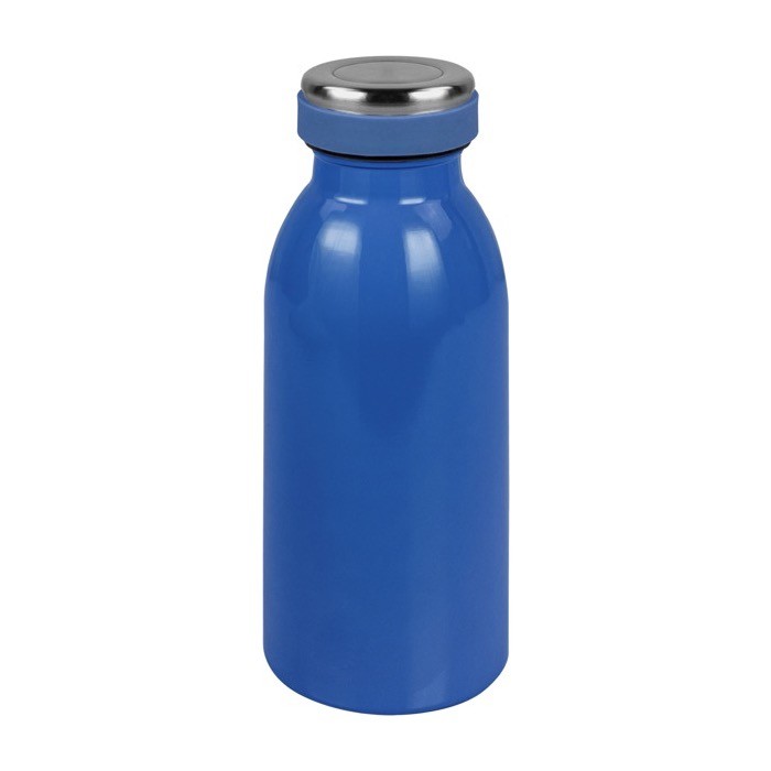 Botella de acero inoxidable pequeña color azul primera vista