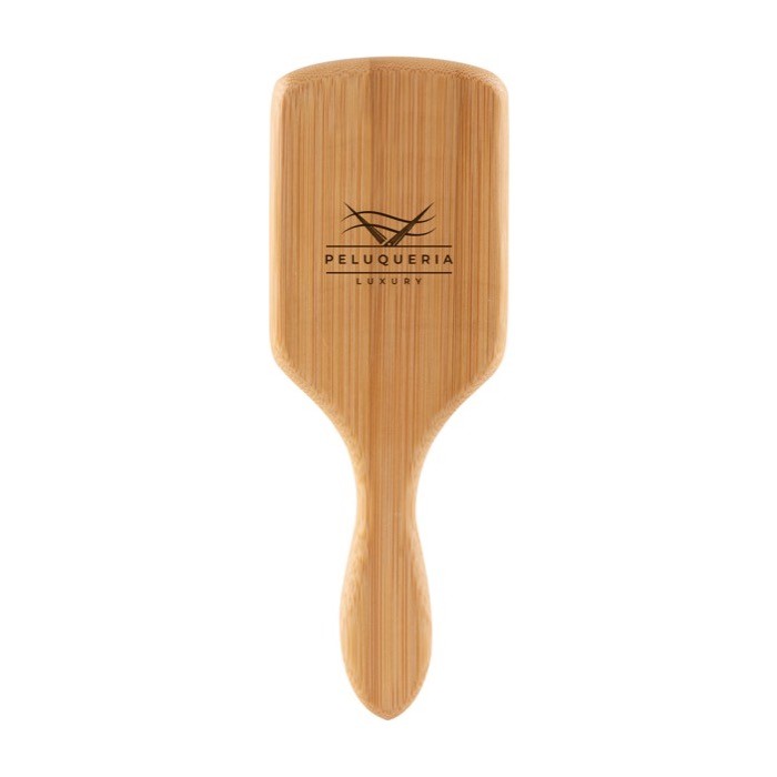 Cepillo de pelo personalizado con el logo color natural quinta vista Cepillo de pelo personalizado con el logo color natural quinta vista