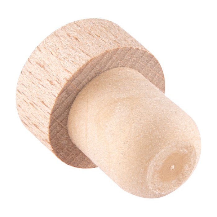 Tapón de vino de madera con logo impreso color natural sexta vista