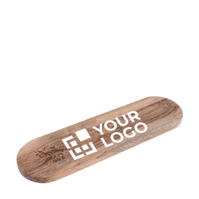 Bandeja alargada de madera de acacia vista principal Bandeja alargada de madera de acacia vista principal