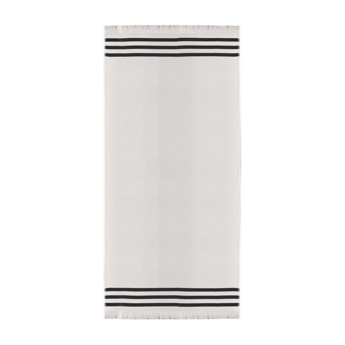 Toalla de algodón Fairtrade con bordes peluditos 70 x 140cm y 300g/m2 color blanco primera vista