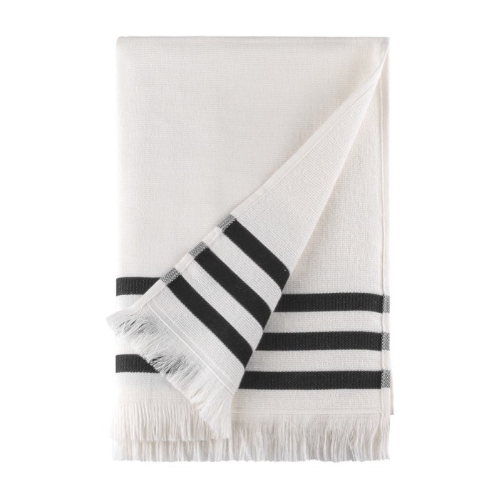 Toalla de algodón Fairtrade con bordes peluditos 70 x 140cm y 300g/m2 color blanco segunda vista