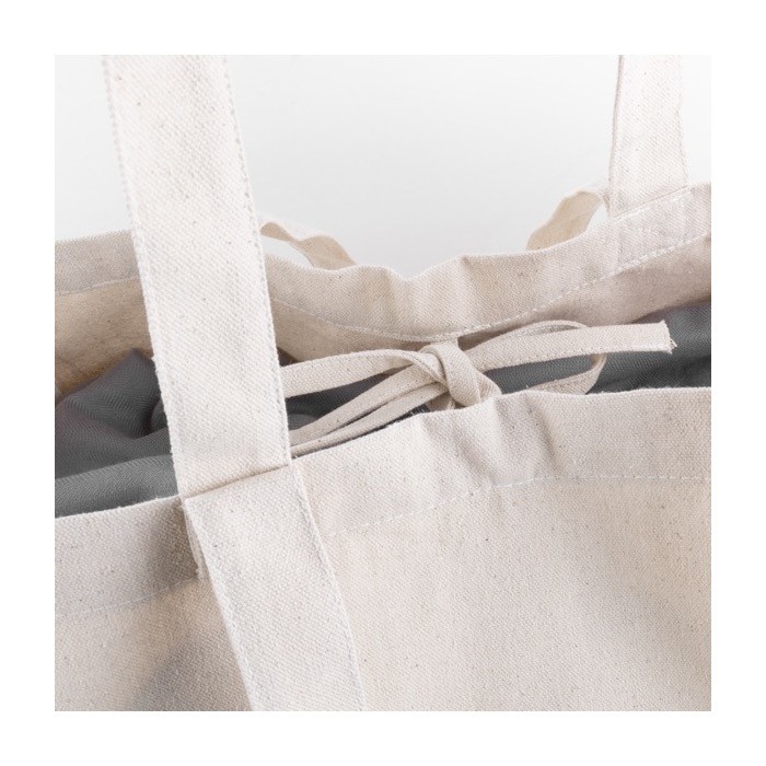 Bolsa de canvas natural con asas de doble tamaño 220 g/m2 color natural tercera vista
