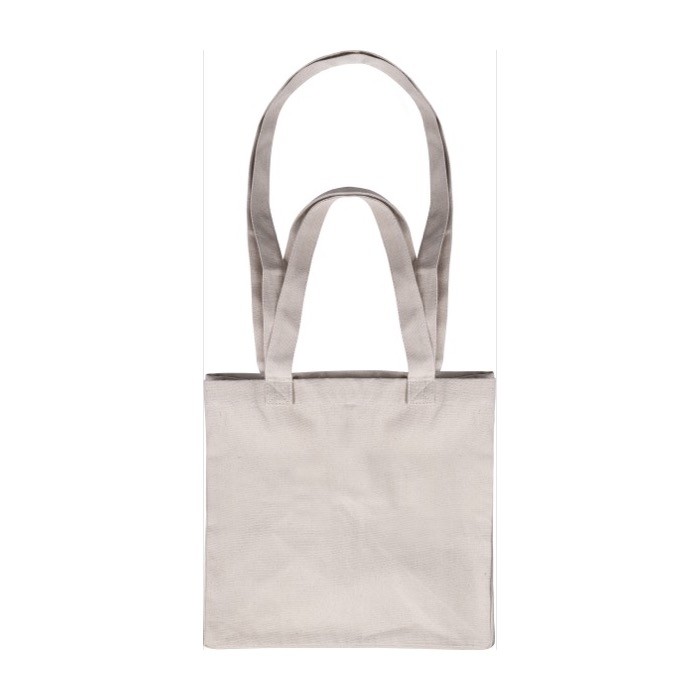 Bolsa de canvas natural con asas de doble tamaño 220 g/m2 color natural vista detalle