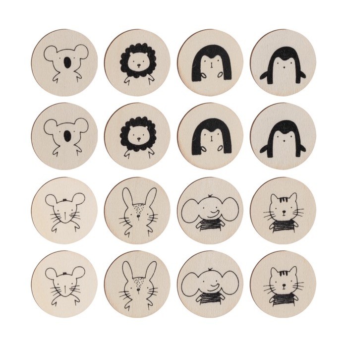 Set de juego de memoria con fichas de madera para colorear vista detalle 6 Set de juego de memoria con fichas de madera para colorear vista detalle 6