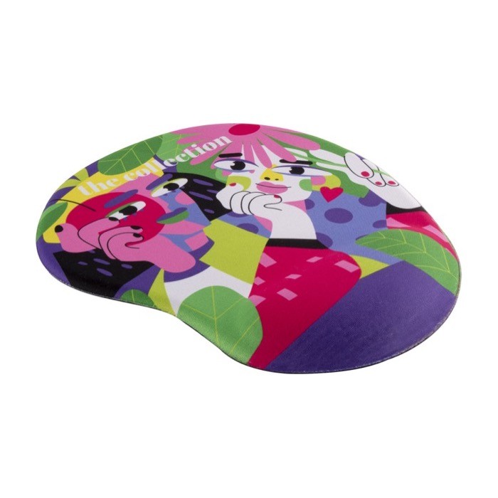 Alfombrilla circular con reposamuñecas para impresión a todo color color blanco primera vista