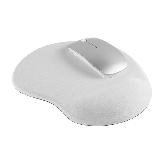 Alfombrilla circular con reposamuñecas para impresión a todo color color blanco cuarta vista