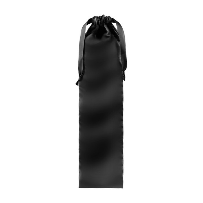 Abanico de madera oscura natural y tela en el borde color negro primera vista