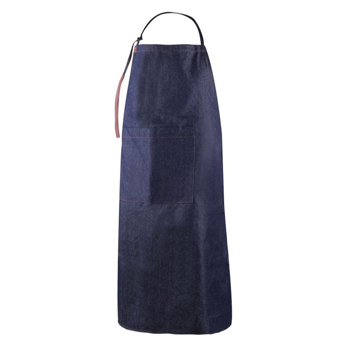 Delantal hecho de algodón denim con detalles en PU 190 g/m2 color azul vaquero segunda vista