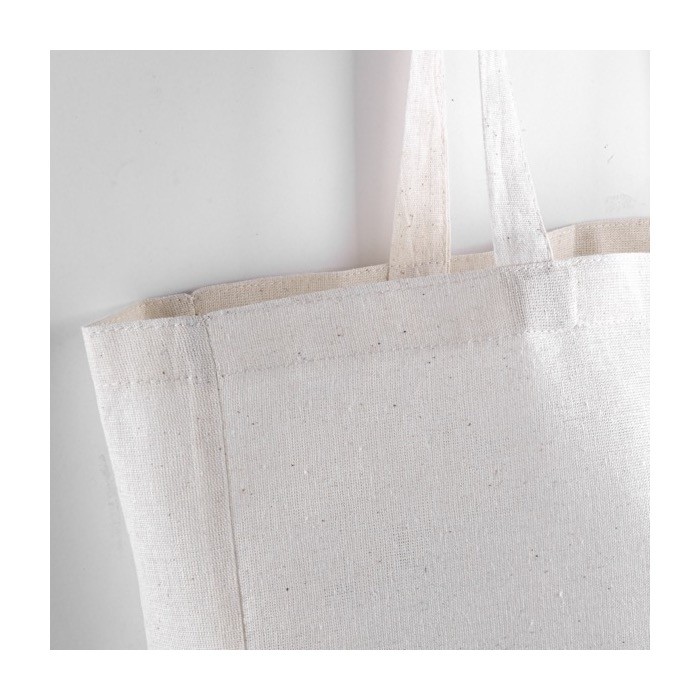 Bolsa de algodón y fibras sintéticas de asas largas 130 g/m2 color natural tercera vista