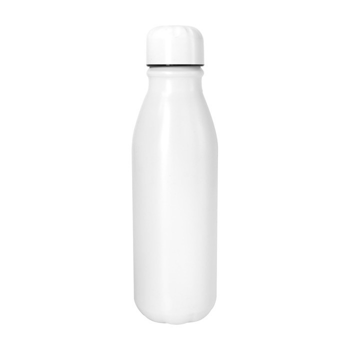 Botella de aluminio reciclado de color con tapón a juego 550ml color blanco primera vista Botella de aluminio reciclado de color con tapón a juego 550ml color blanco primera vista
