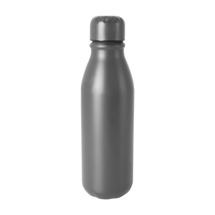 Botella de aluminio reciclado de color con tapón a juego 550ml color gris primera vista Botella de aluminio reciclado de color con tapón a juego 550ml color gris primera vista