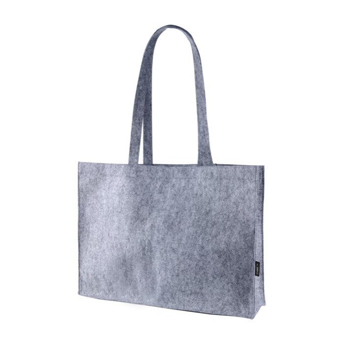 Bolsa de fieltro con certificado RPET de asas largas 180g/m2 color gris quinta vista Bolsa de fieltro con certificado RPET de asas largas 180g/m2 color gris quinta vista