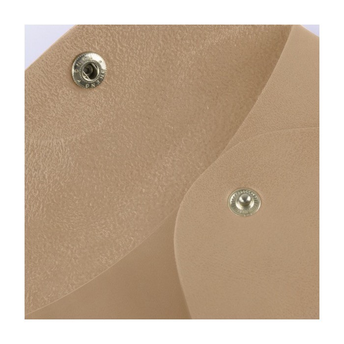 Monedero de cuero sintético con botón dorado para cerrar color dorado primera vista